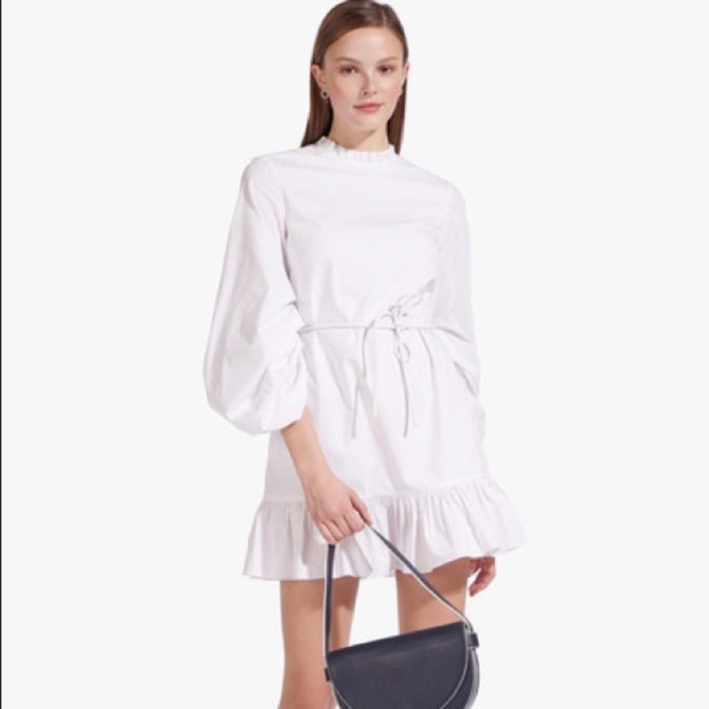 Staud Carolina white poplin dress NWT